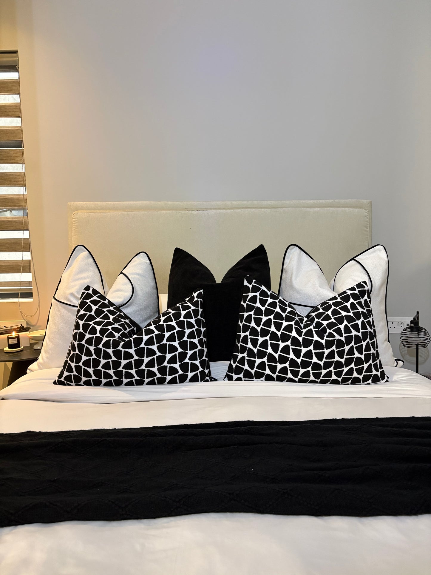 Black and White Shapes Print Scatter Cushion