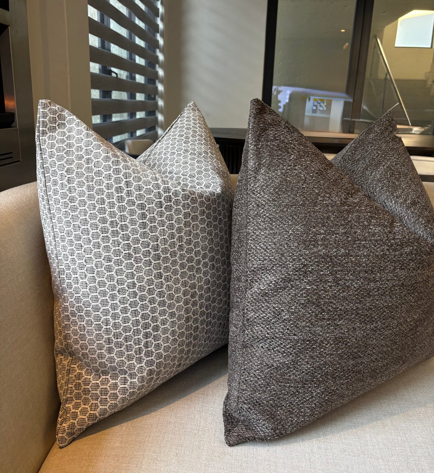 Luxury Heavy Textured Brown Scatter Cushion