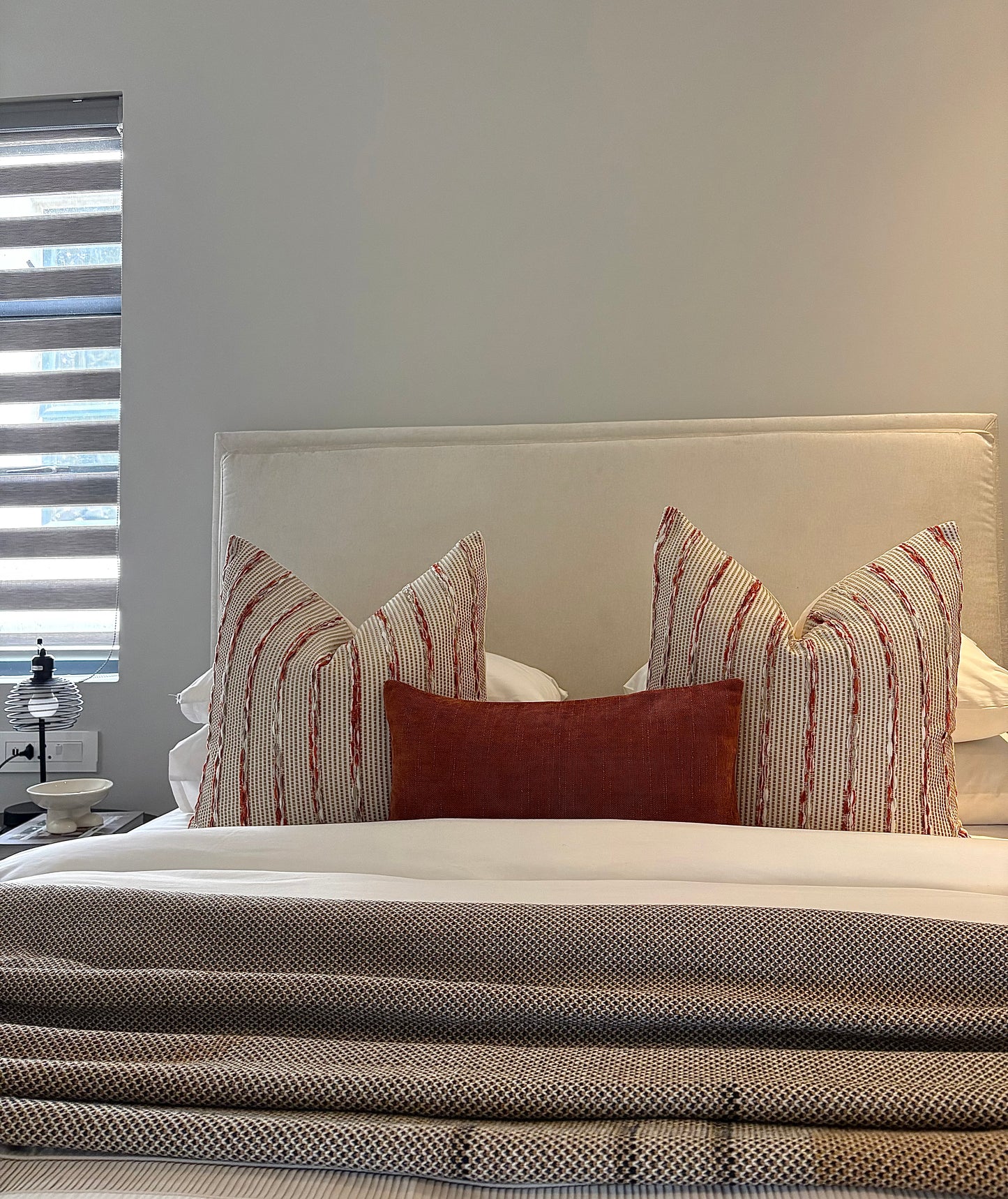 Burnt Orange Chenille Decorative Cushion