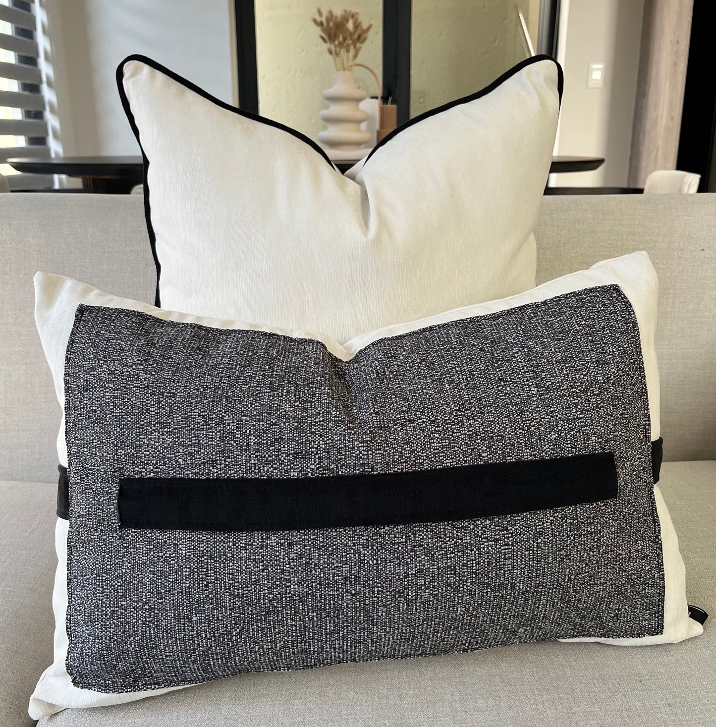 Black and White Jacquard Scatter Cushion