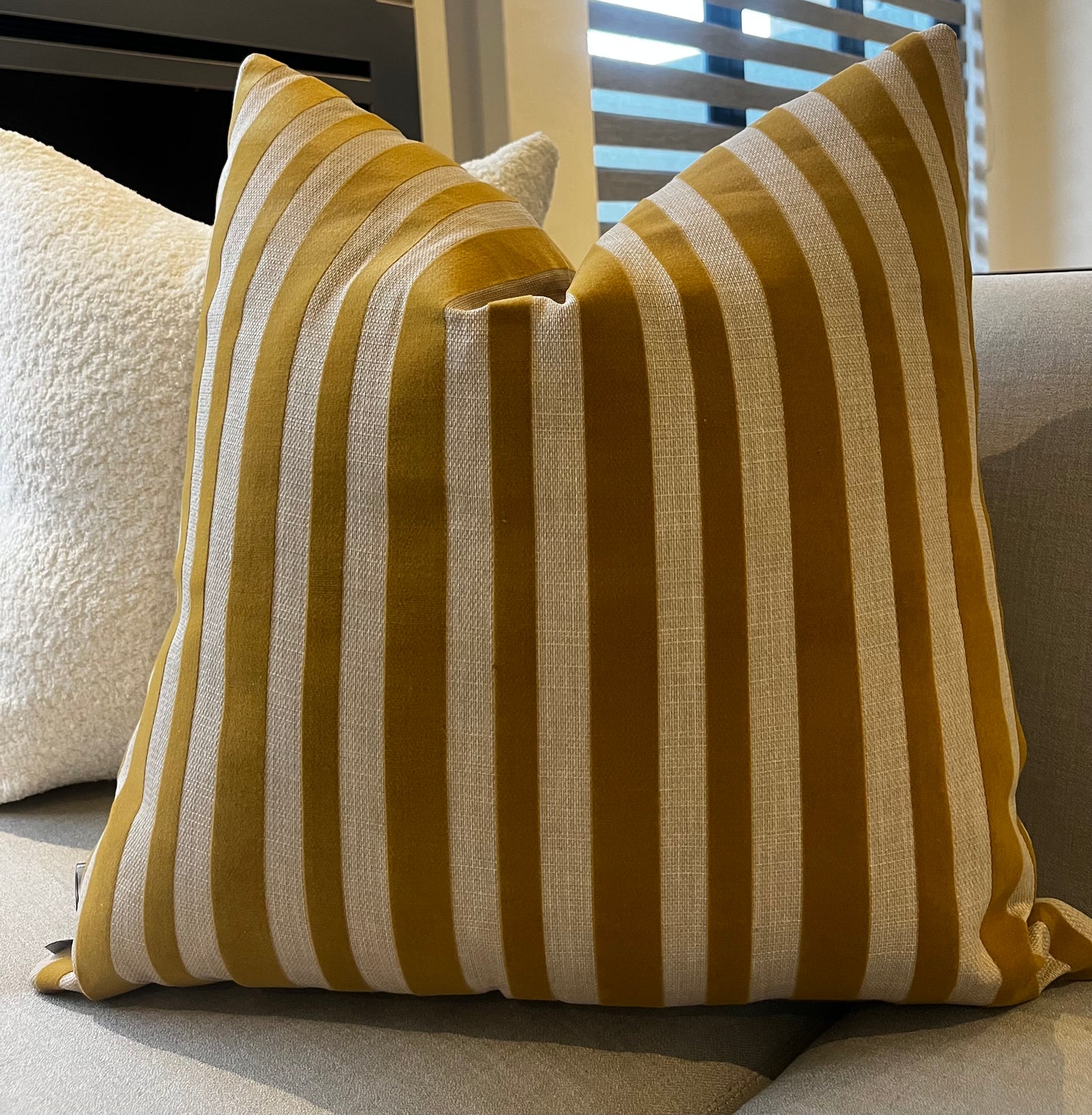 Gold Striped Scatter Cushion