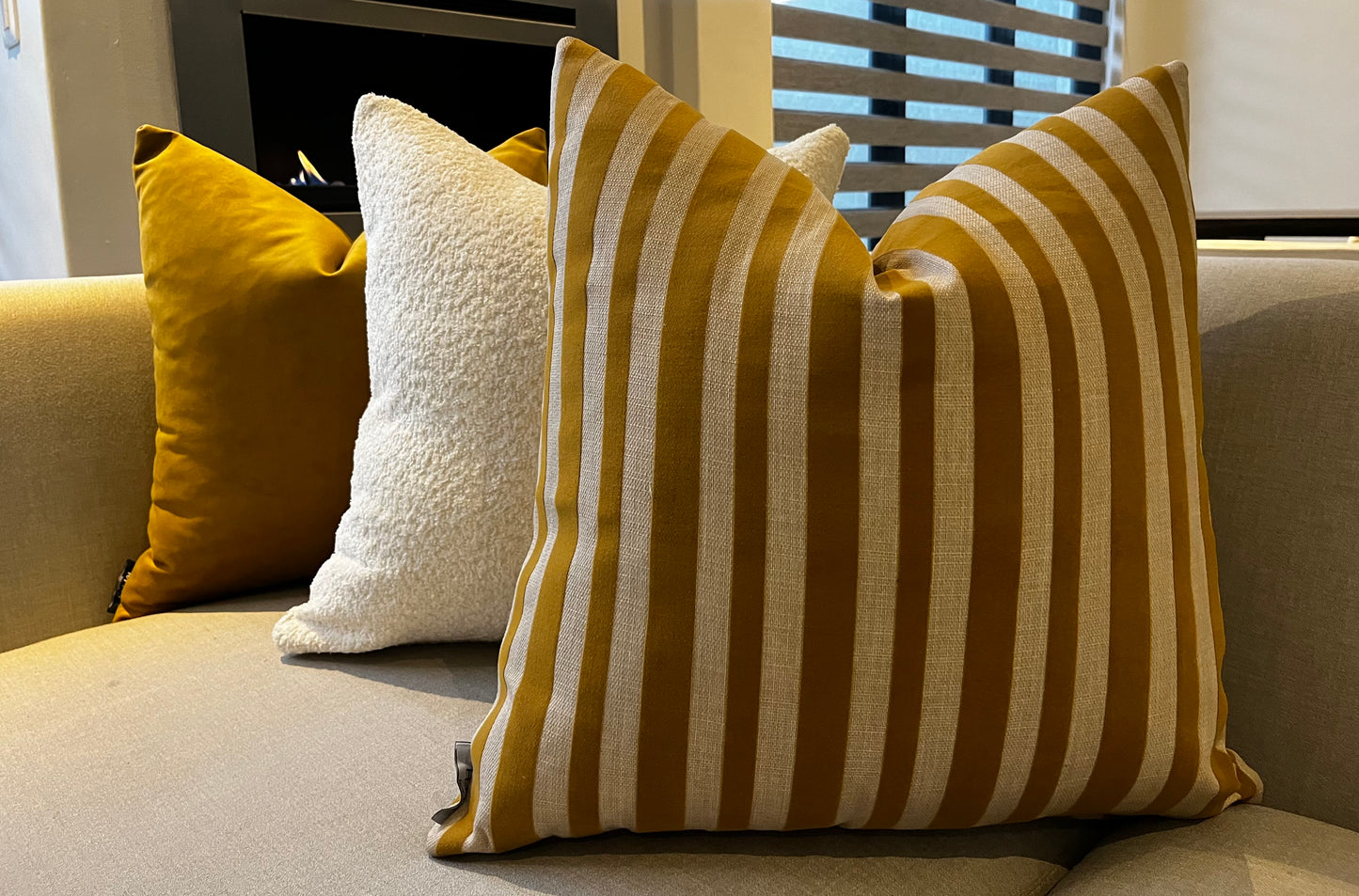 Gold Striped Scatter Cushion