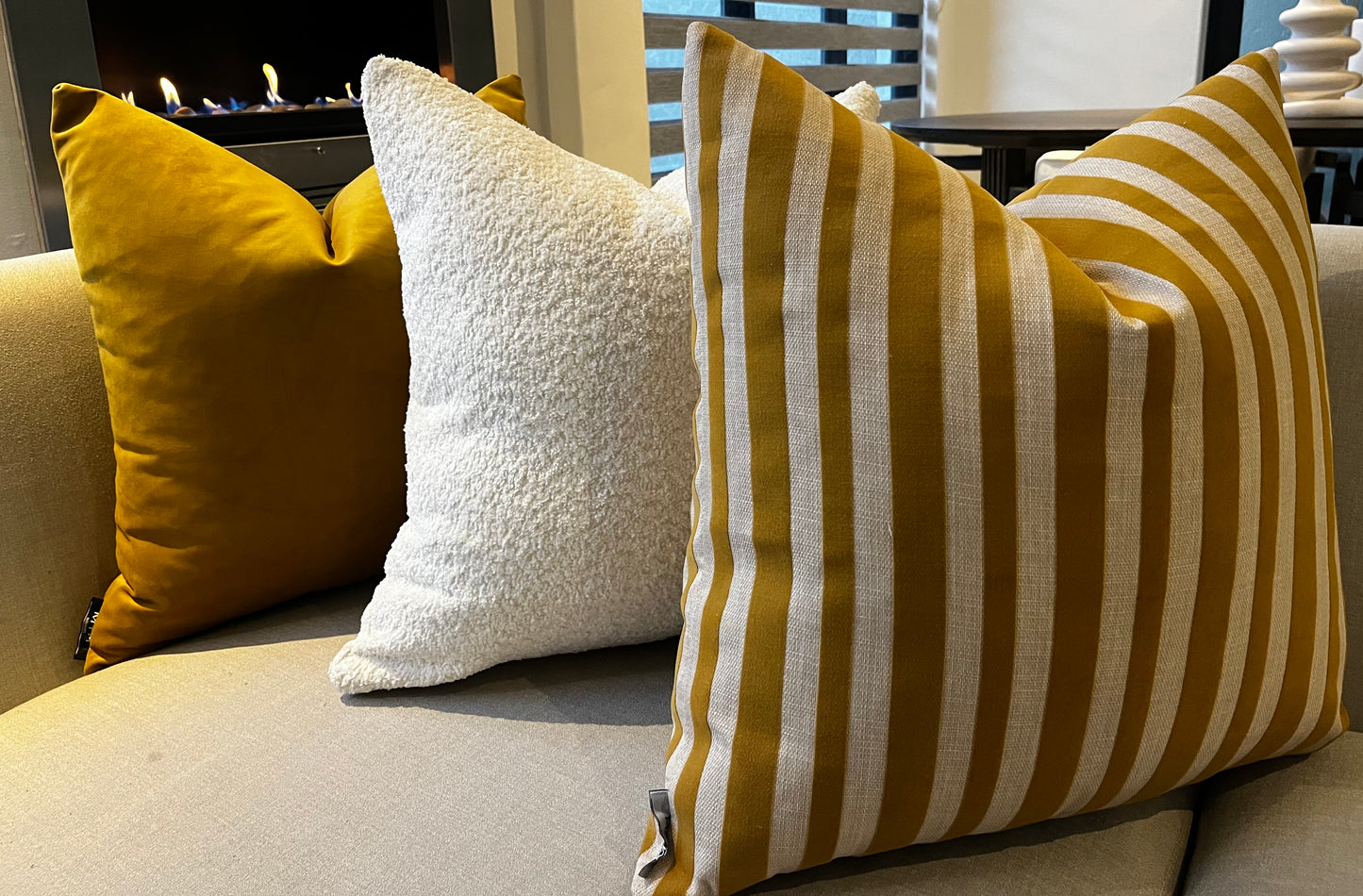 Gold Striped Scatter Cushion