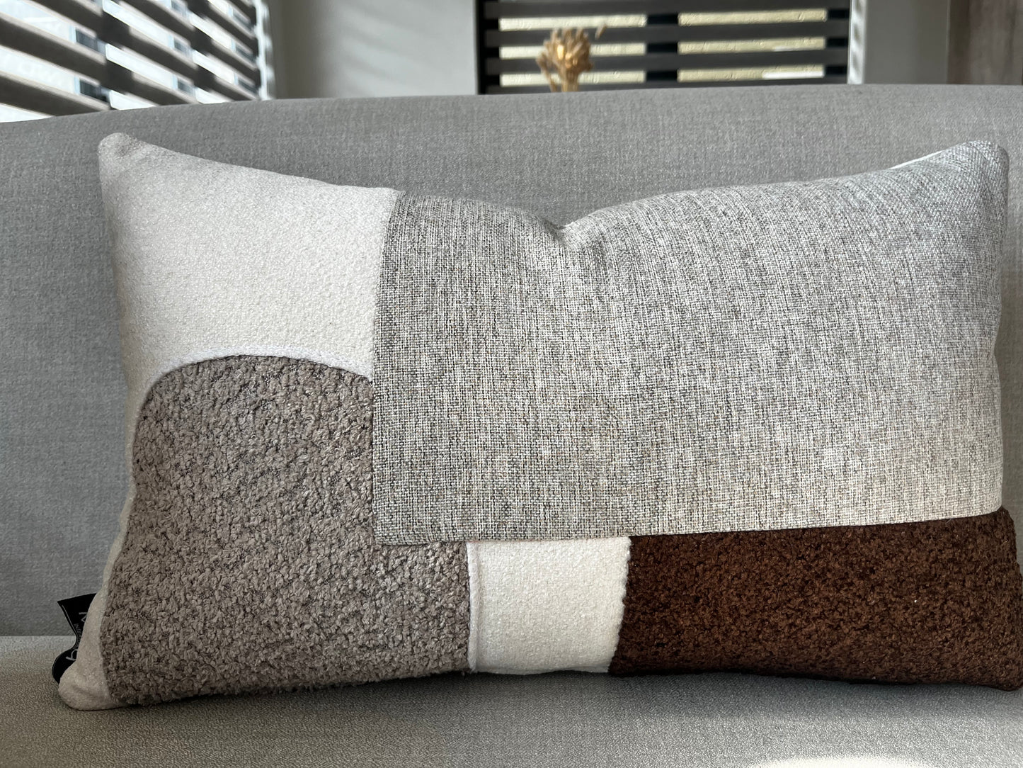 Patched Neutral Scatter Cushion