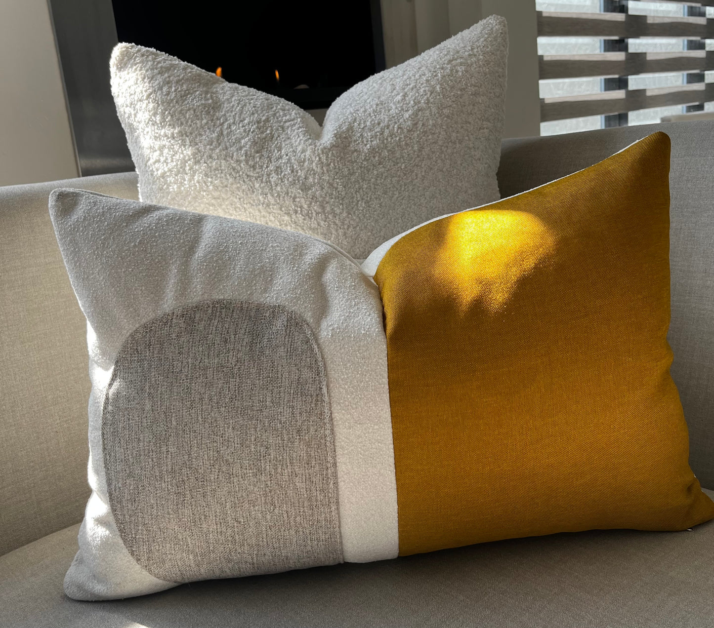 Two-Toned Mustard Scatter Cushion