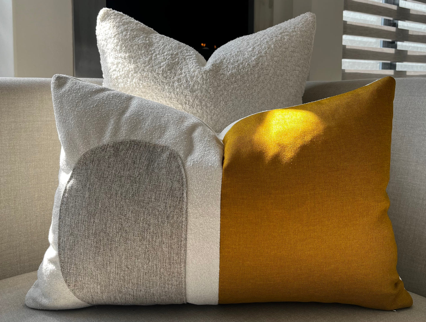 Two-Toned Mustard Scatter Cushion