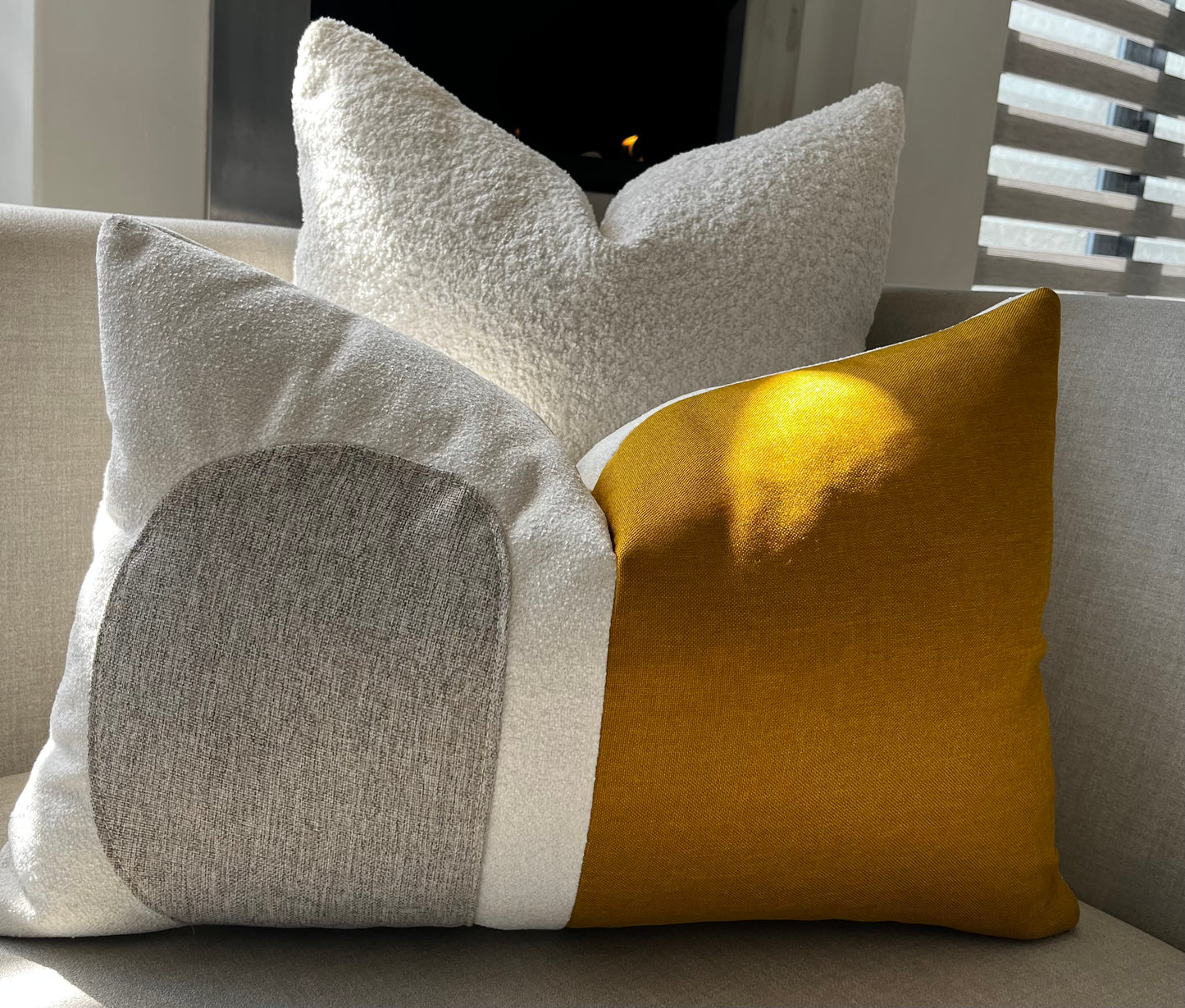 Two-Toned Mustard Scatter Cushion