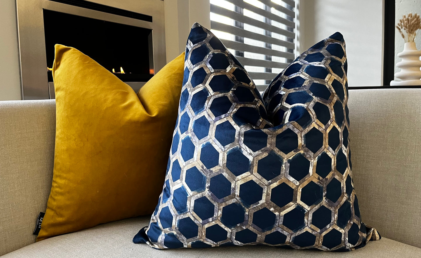 Honeycomb Print Scatter Cushion