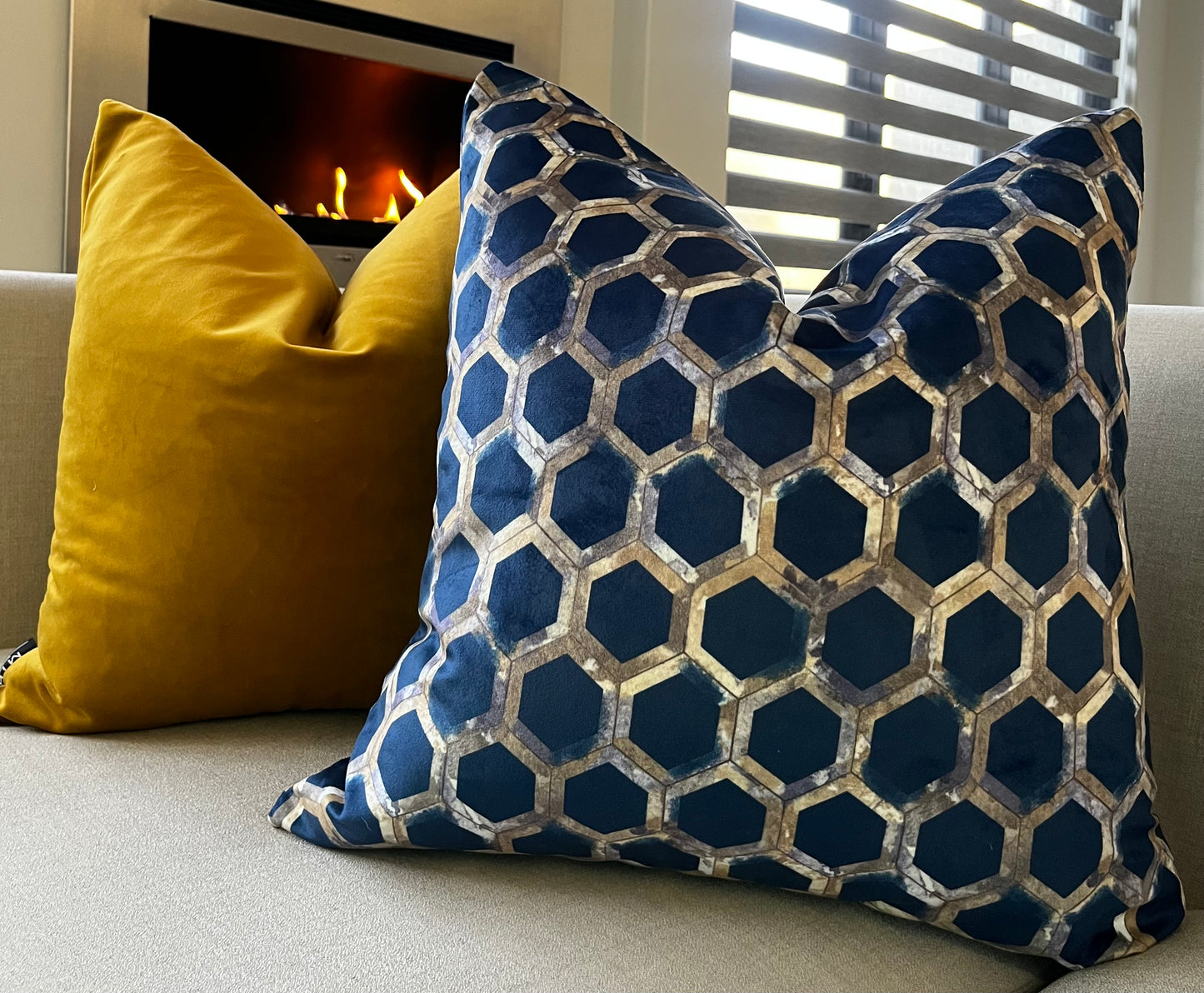 Honeycomb Print Scatter Cushion