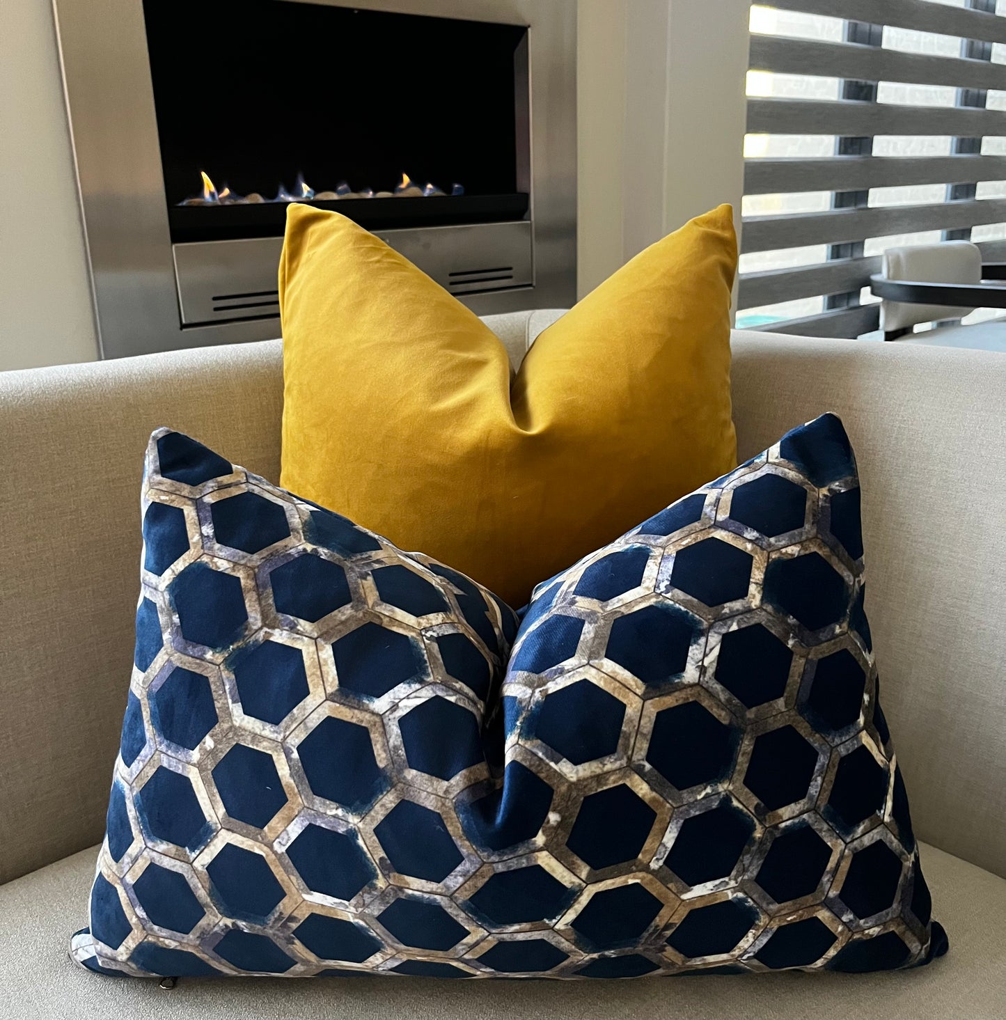 Honeycomb Print Scatter Cushion