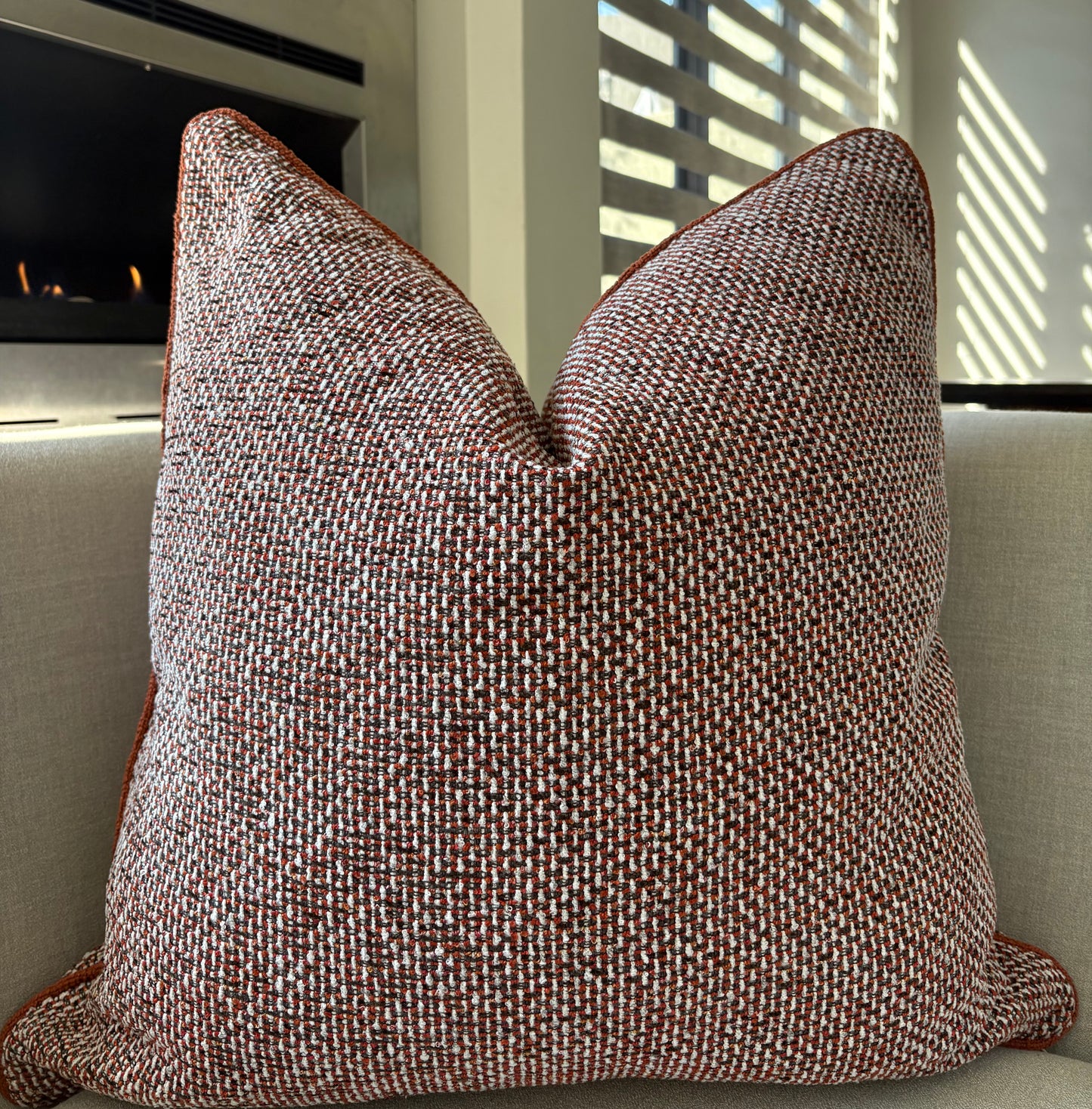 Classic Jacquard Orange Print Scatter Cushion