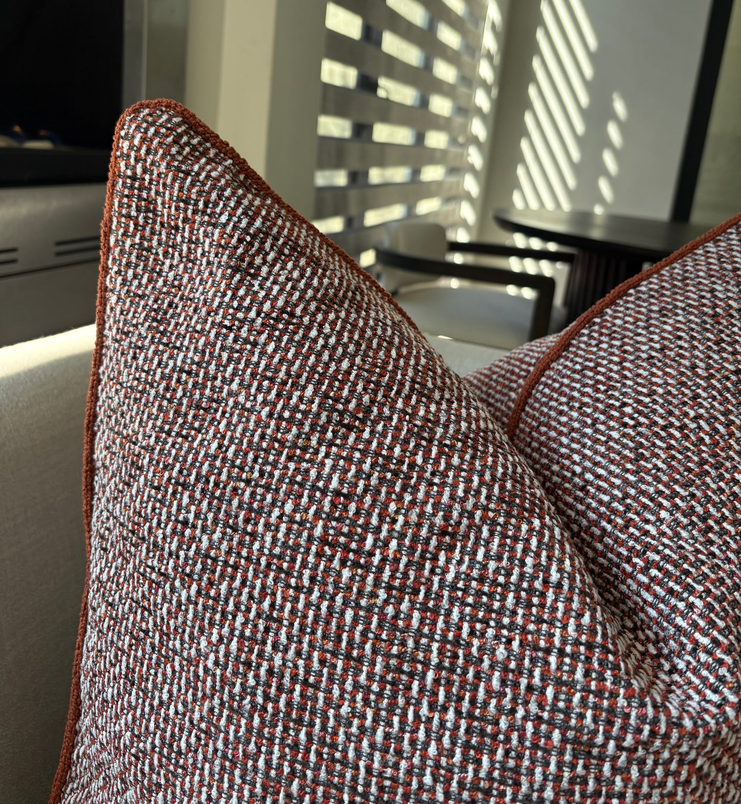 Classic Jacquard Orange Print Scatter Cushion