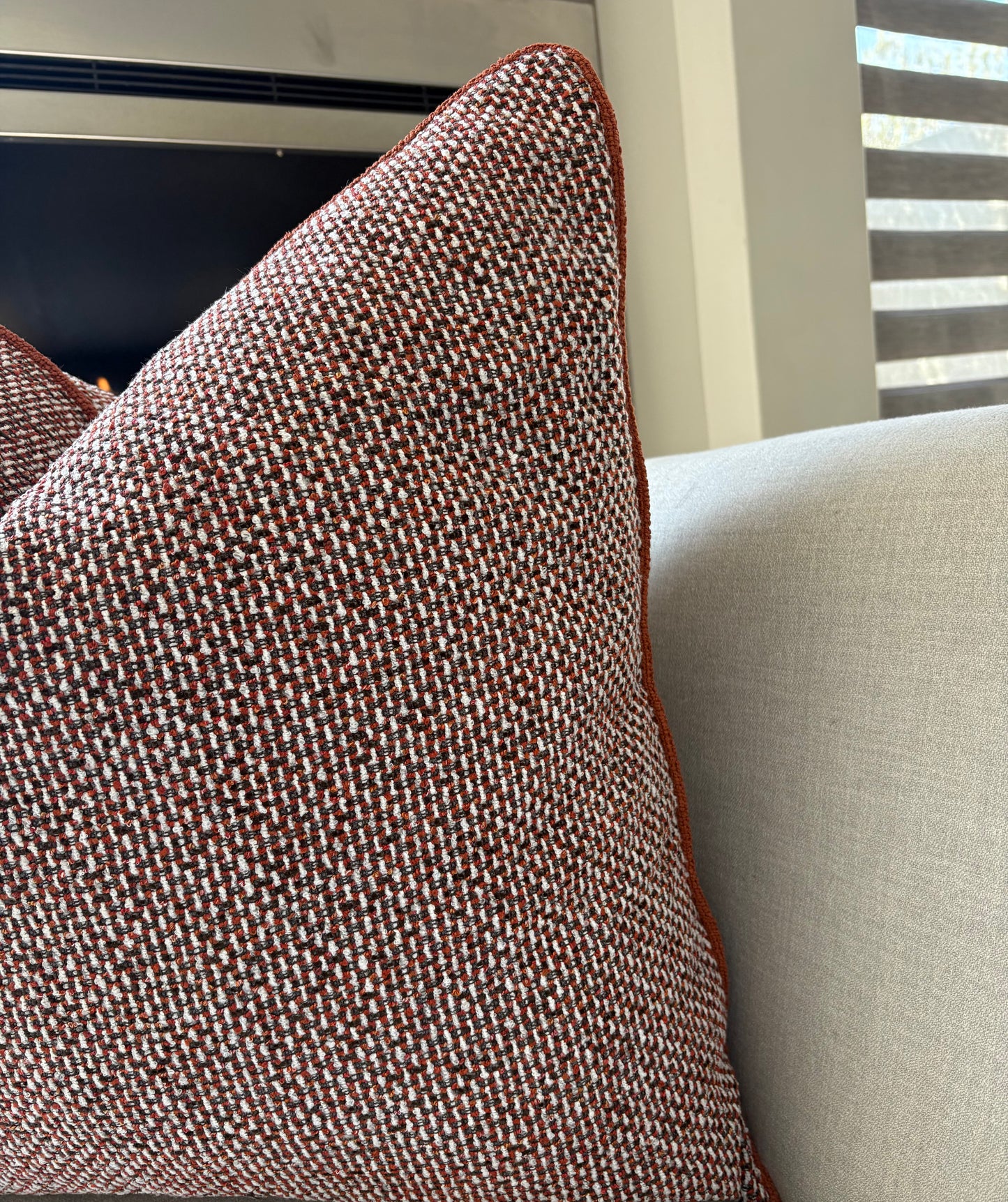 Classic Jacquard Orange Print Scatter Cushion