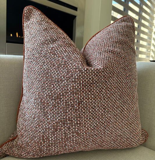 Classic Jacquard Orange Print Scatter Cushion