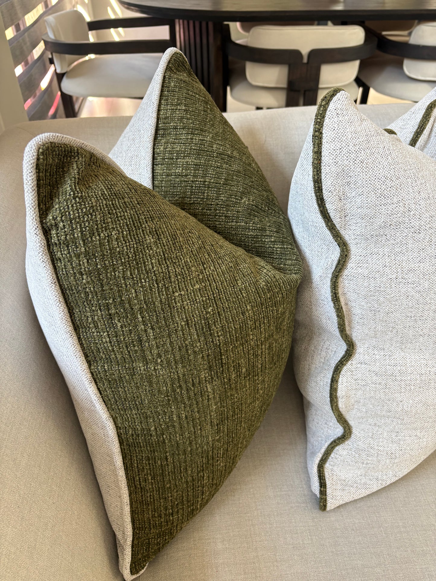 Green & Neutral Double-Sided Luxury Scatter Cushion