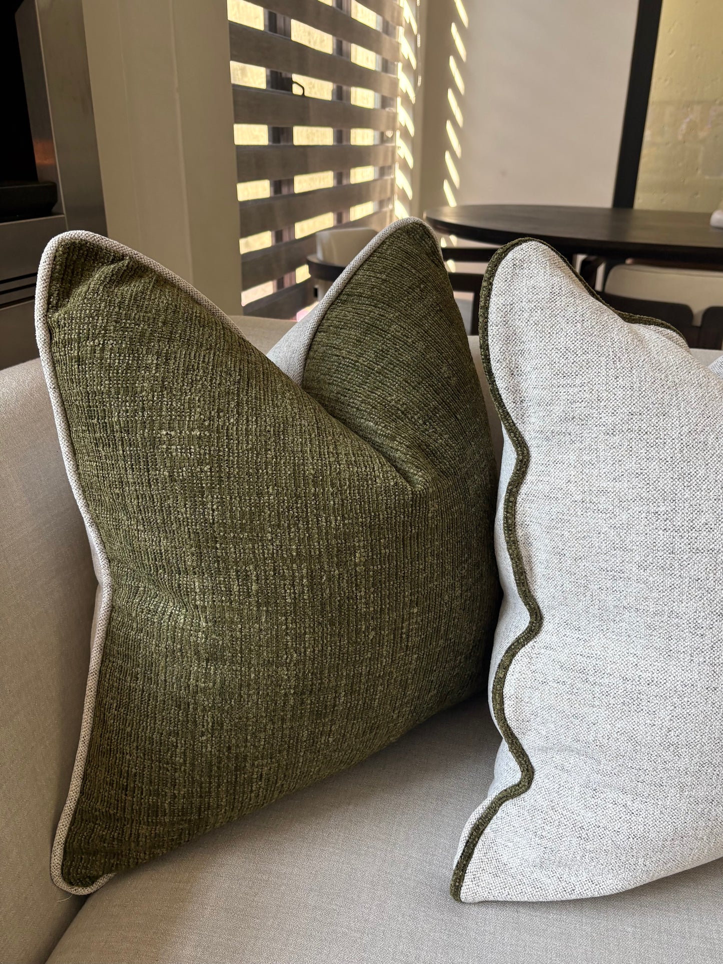 Green & Neutral Double-Sided Luxury Scatter Cushion