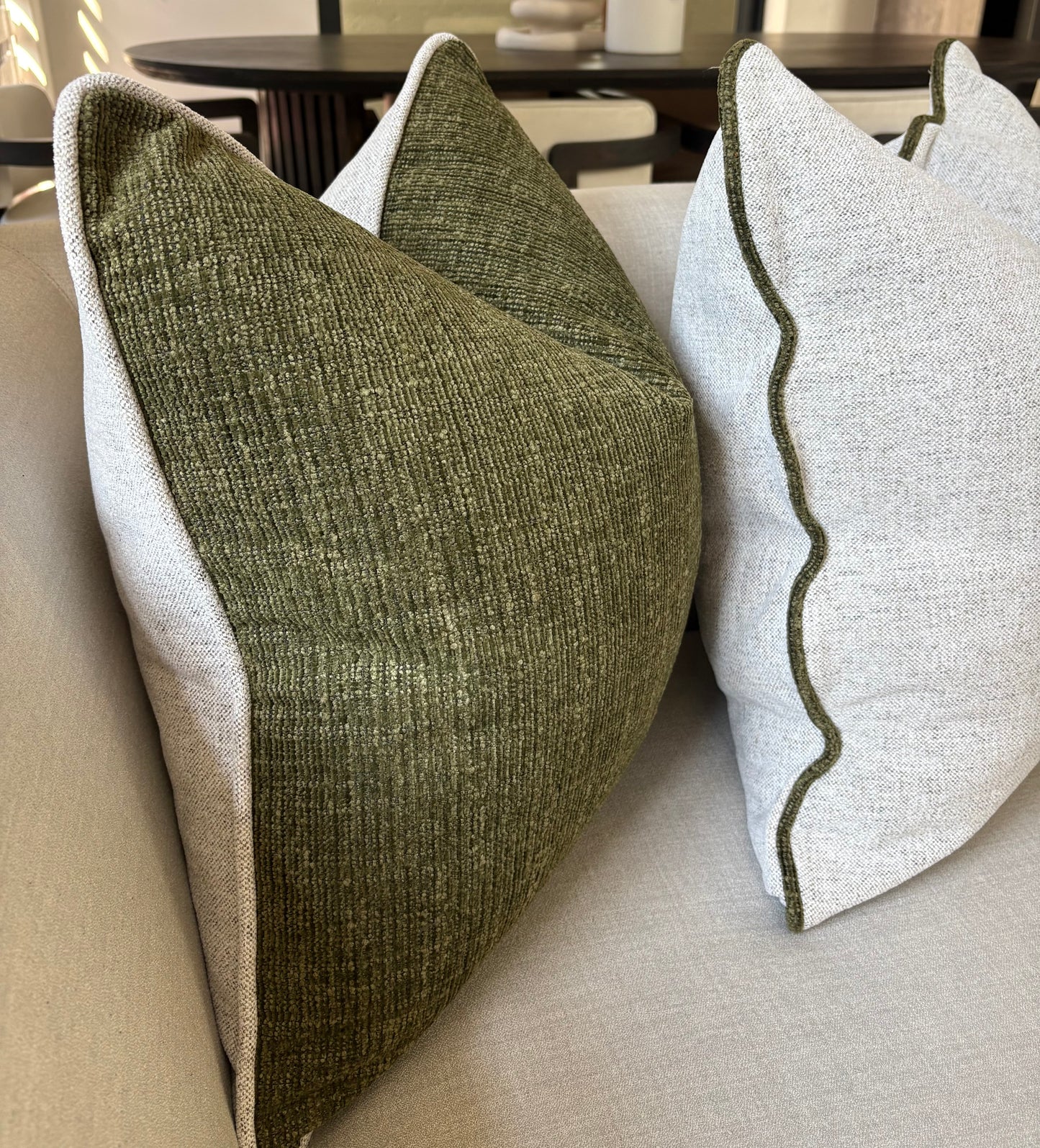 Green & Neutral Double-Sided Luxury Scatter Cushion
