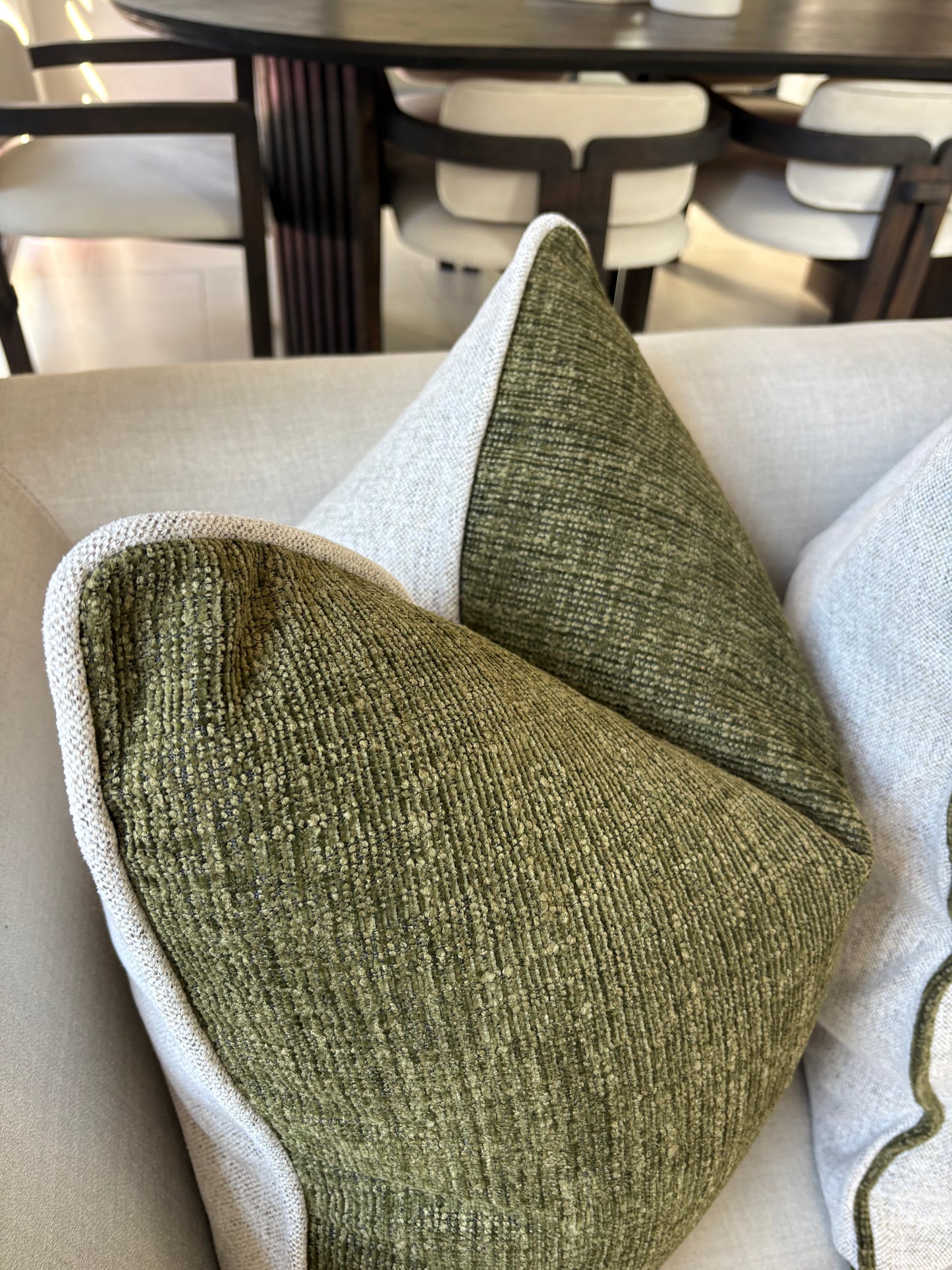 Green & Neutral Double-Sided Luxury Scatter Cushion