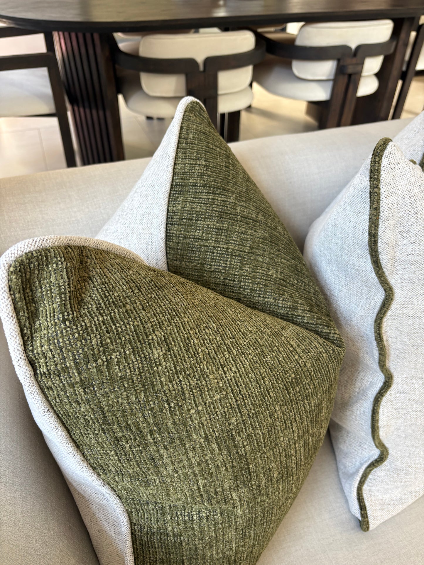 Green & Neutral Double-Sided Luxury Scatter Cushion
