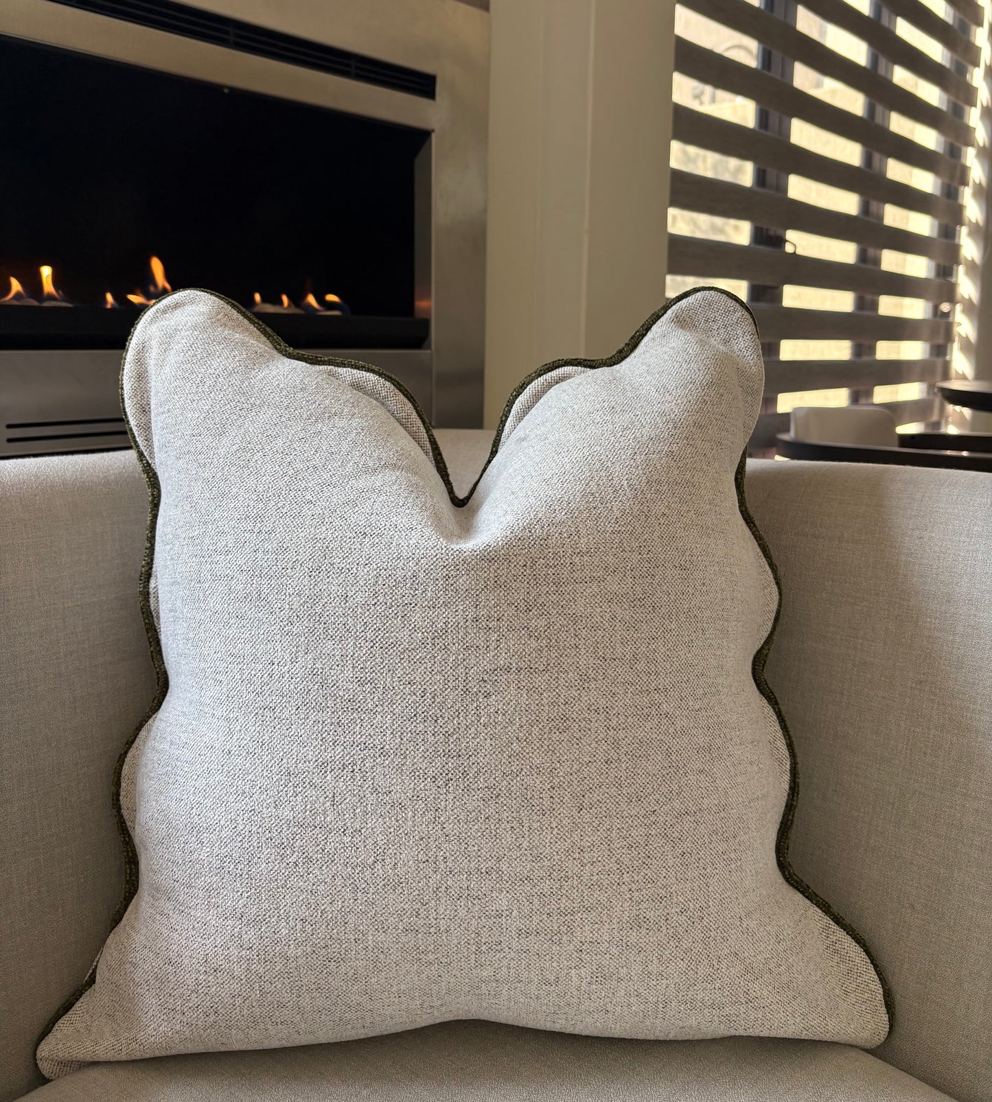 Neutral Scalloped Luxury Scatter Cushion