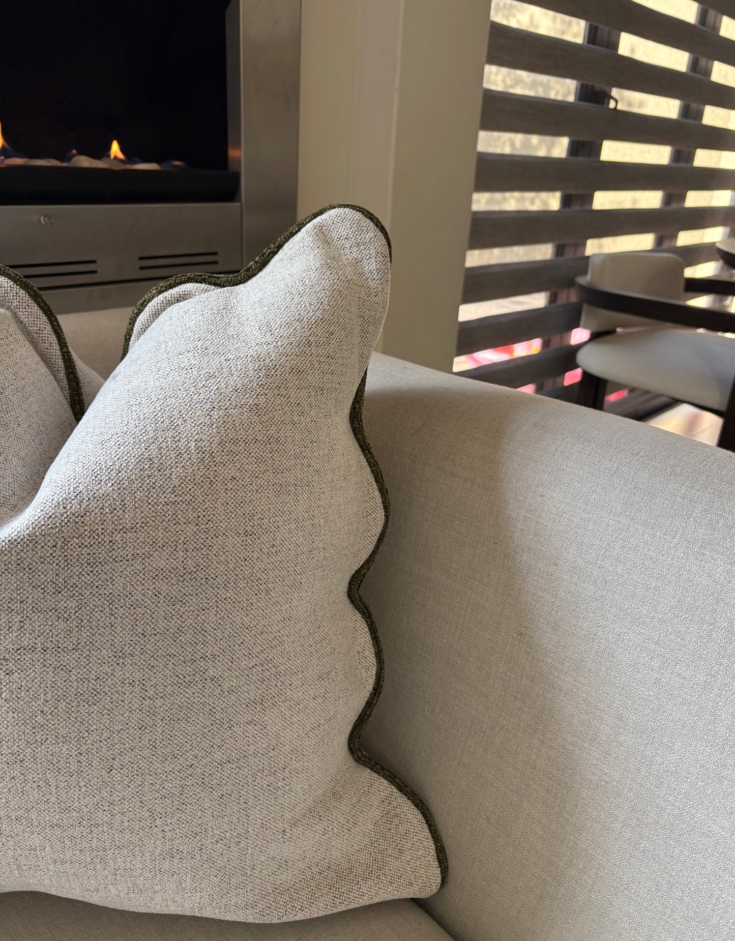 Neutral Scalloped Luxury Scatter Cushion