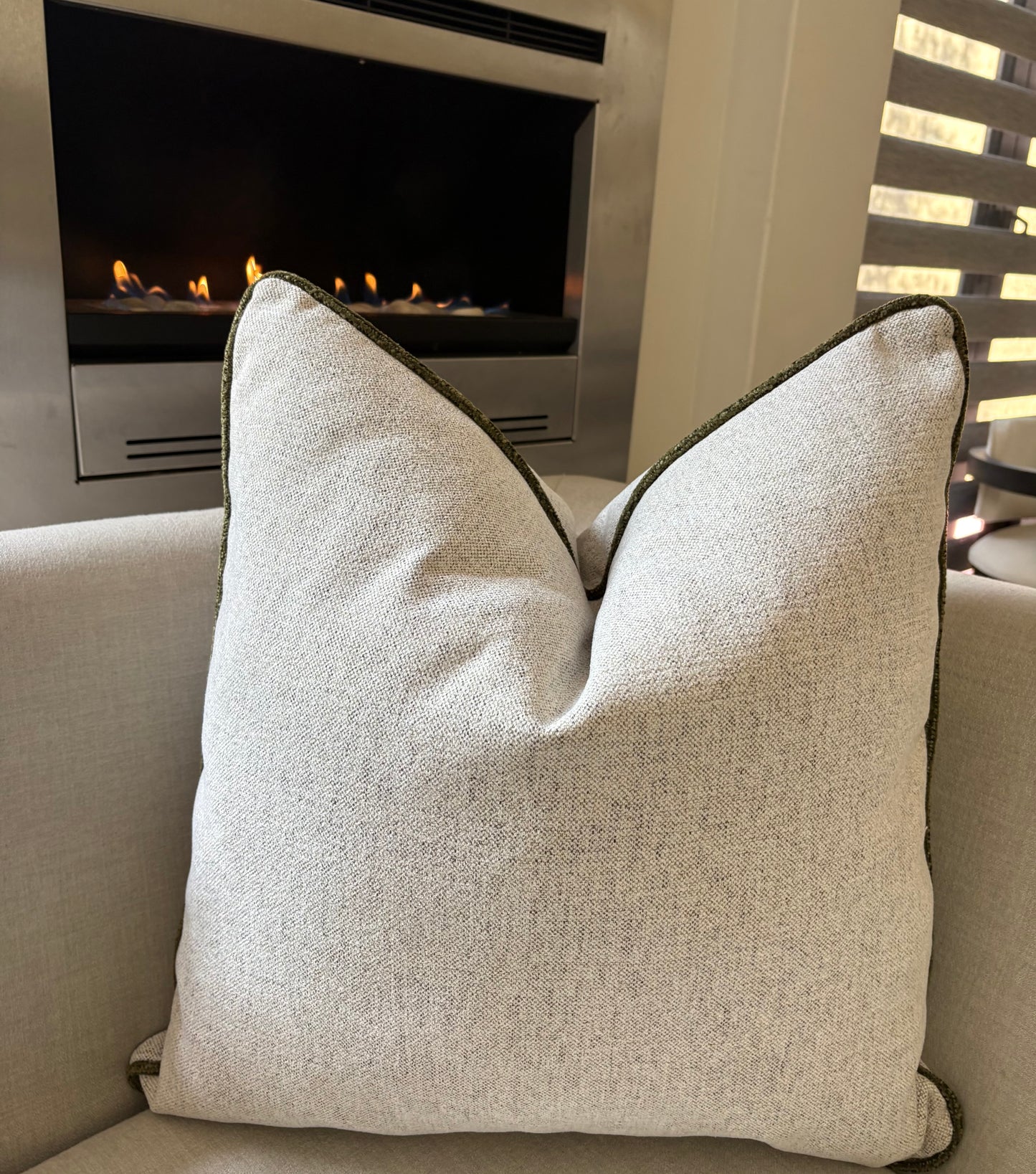 Neutral Piped Luxury Scatter Cushion