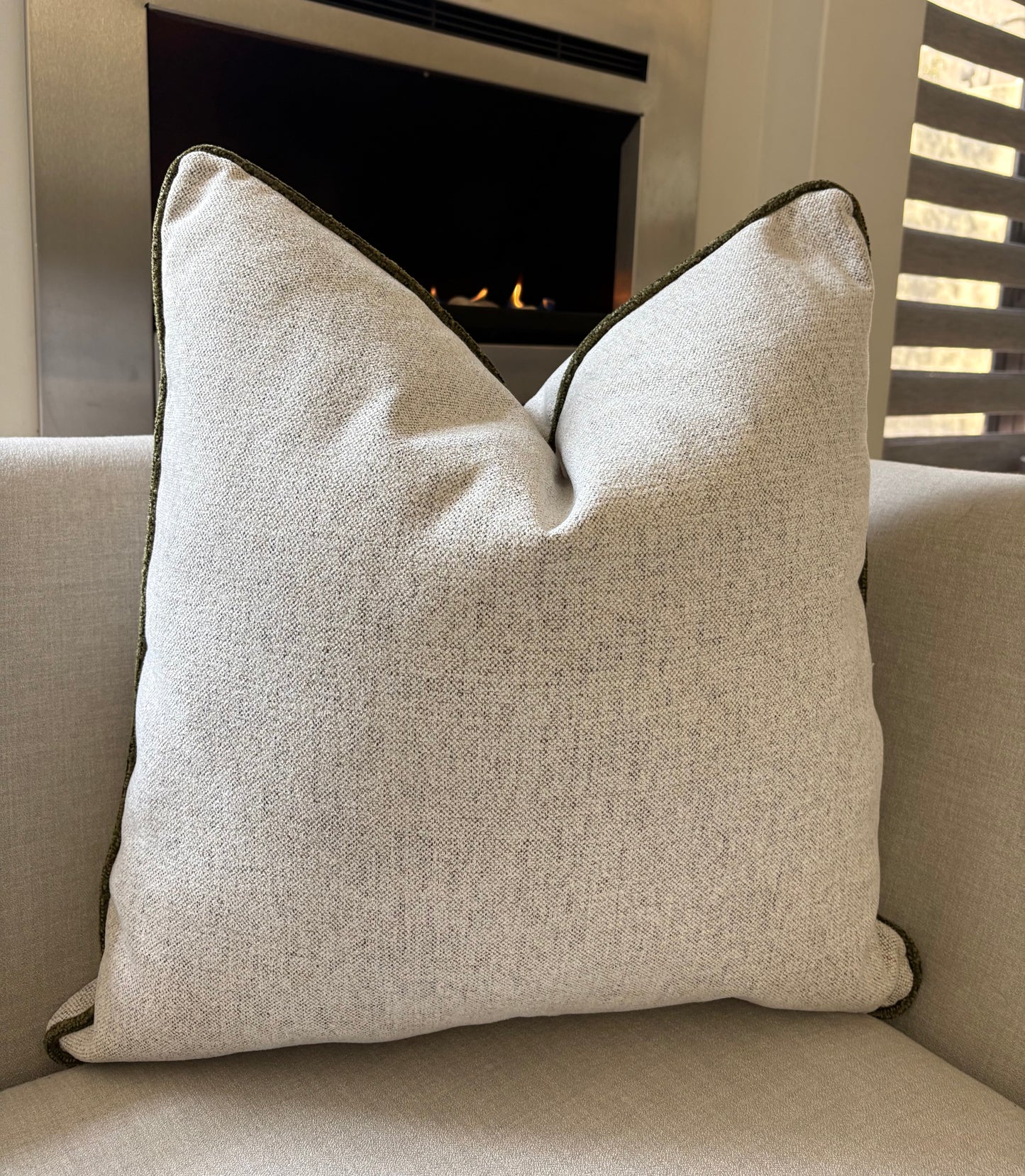 Neutral Piped Luxury Scatter Cushion