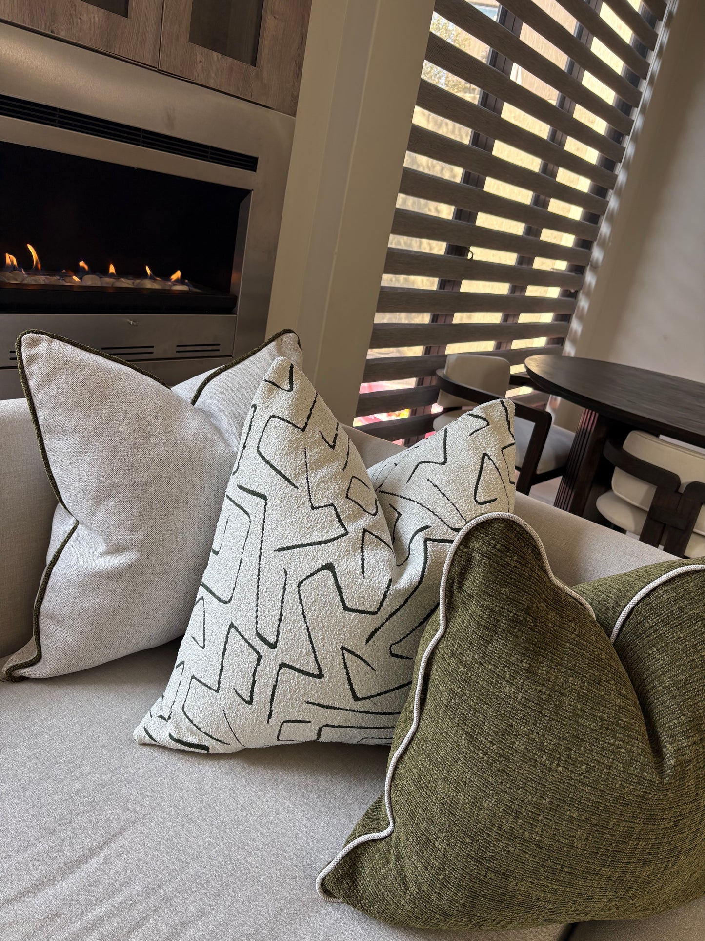 Neutral Piped Luxury Scatter Cushion