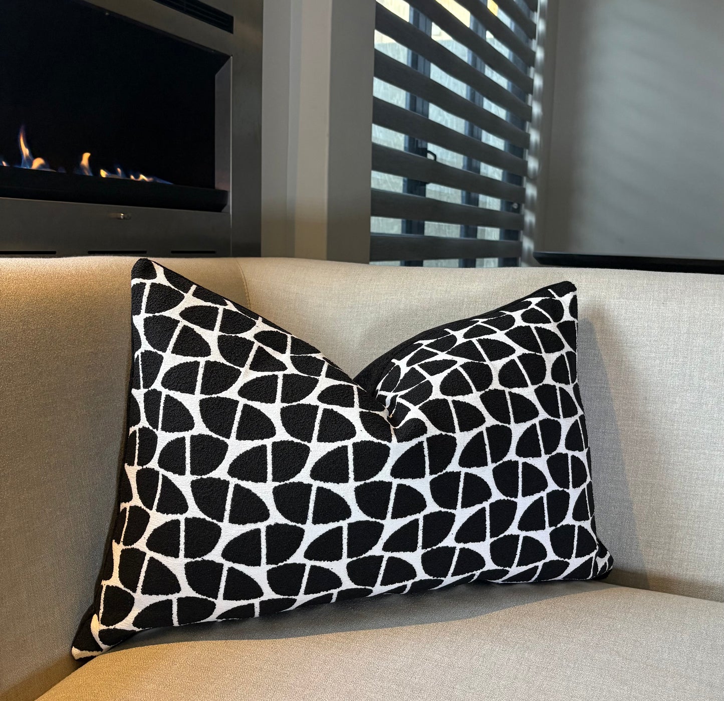 Black and White Shapes Print Scatter Cushion