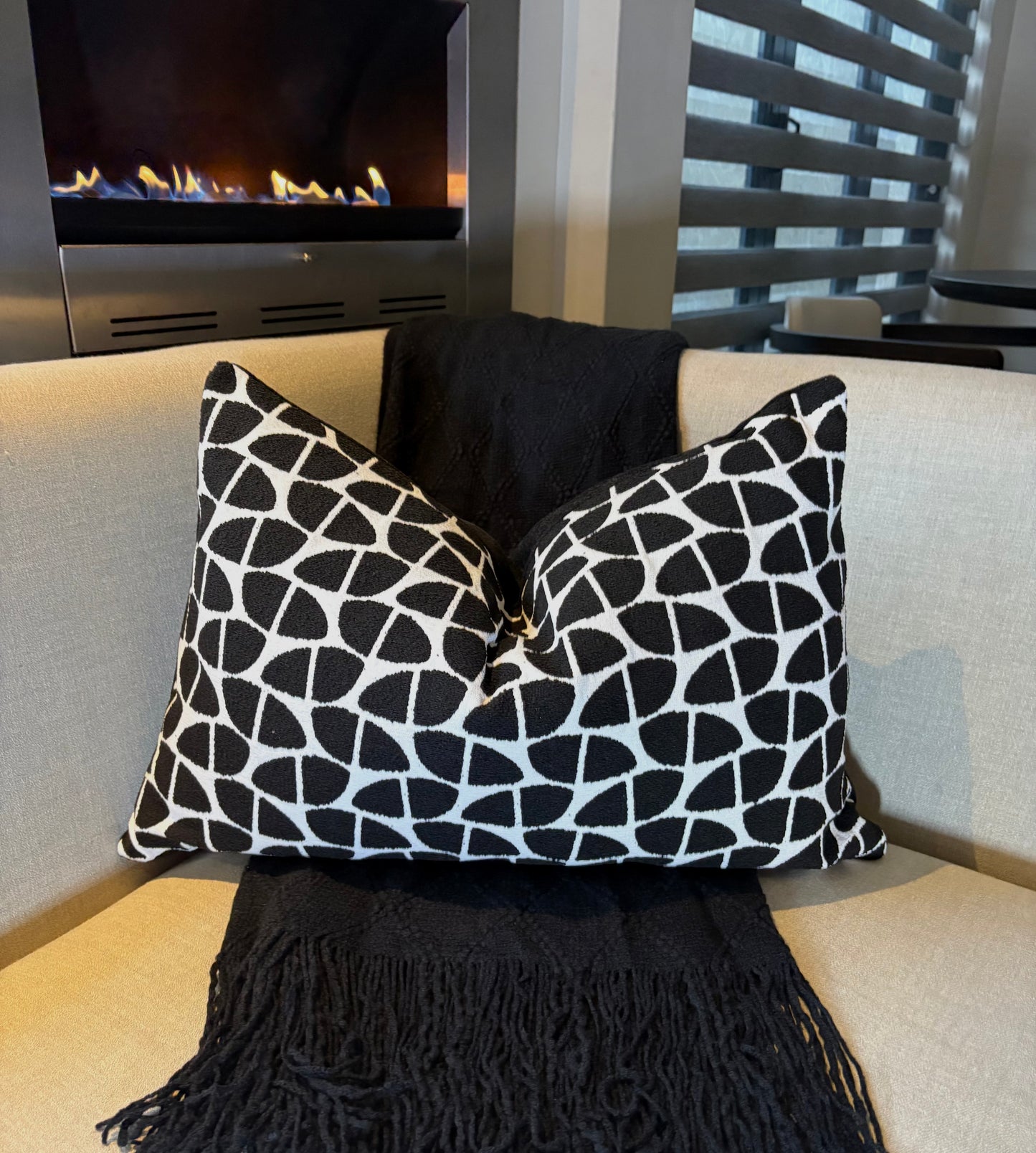 Black and White Shapes Print Scatter Cushion
