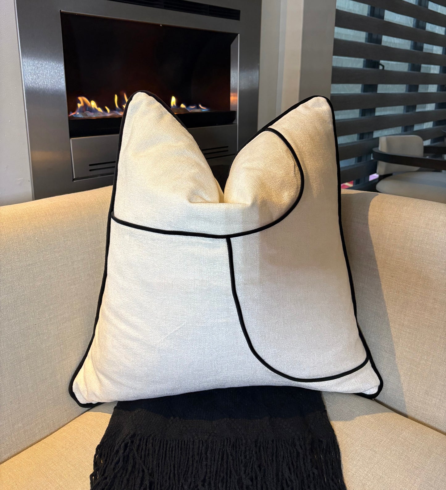 Black and White Piped Scatter Cushion