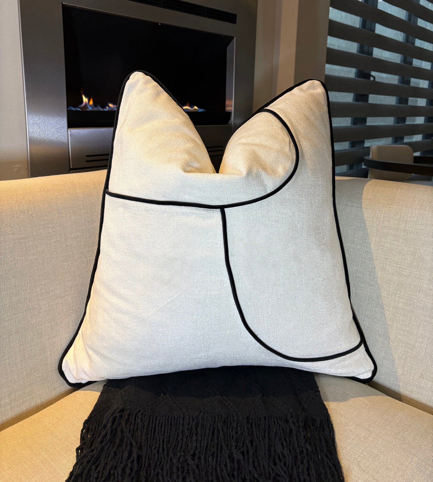 Black and White Piped Scatter Cushion