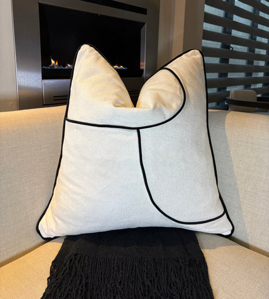 Black and White Piped Scatter Cushion