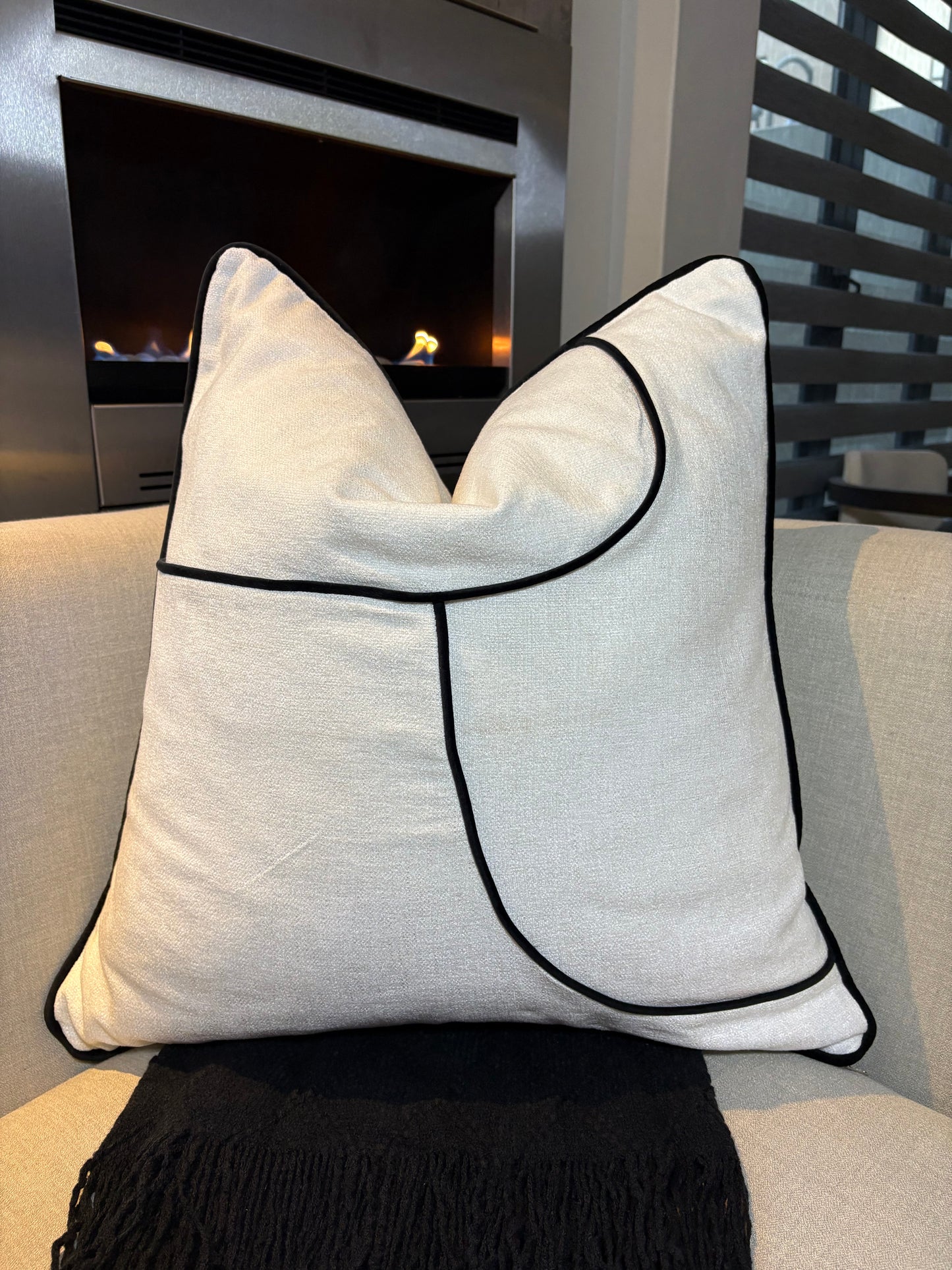 Black and White Piped Scatter Cushion