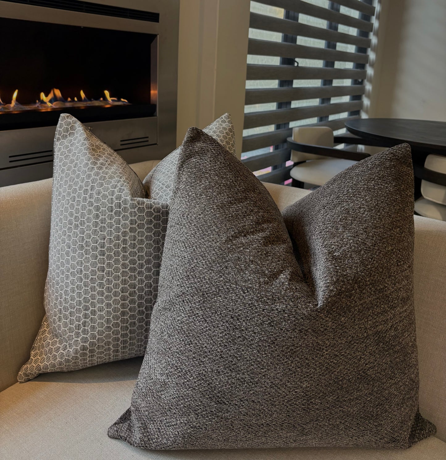 Luxury Heavy Textured Brown Scatter Cushion