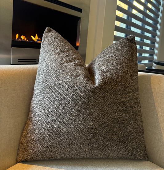 Luxury Heavy Textured Brown Scatter Cushion