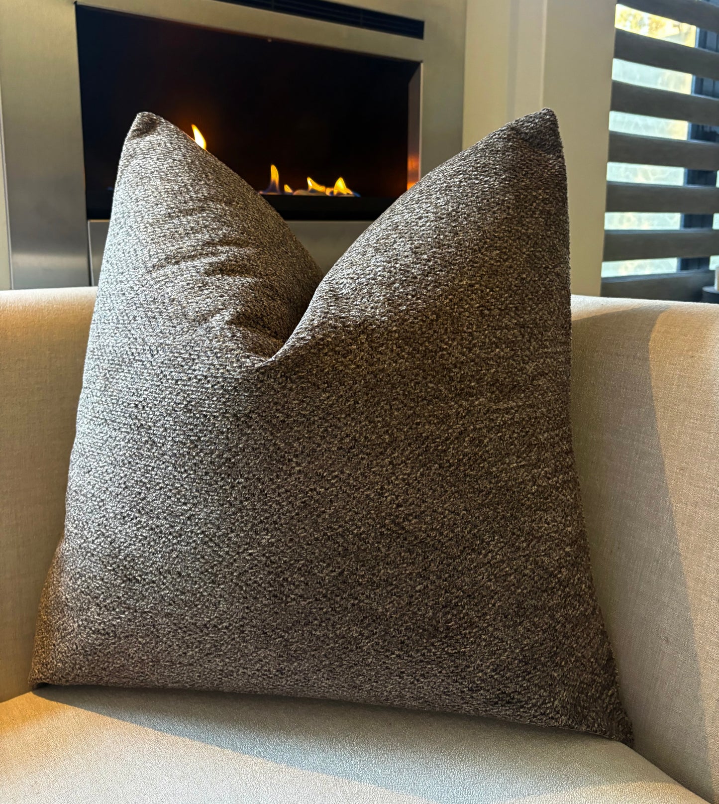 Luxury Heavy Textured Brown Scatter Cushion