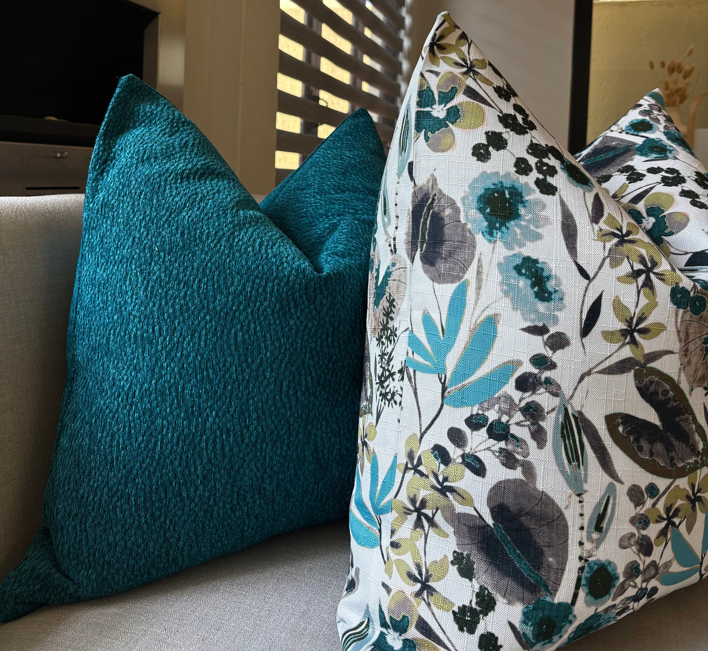Botanical Floral Print Striped Scatter Cushion