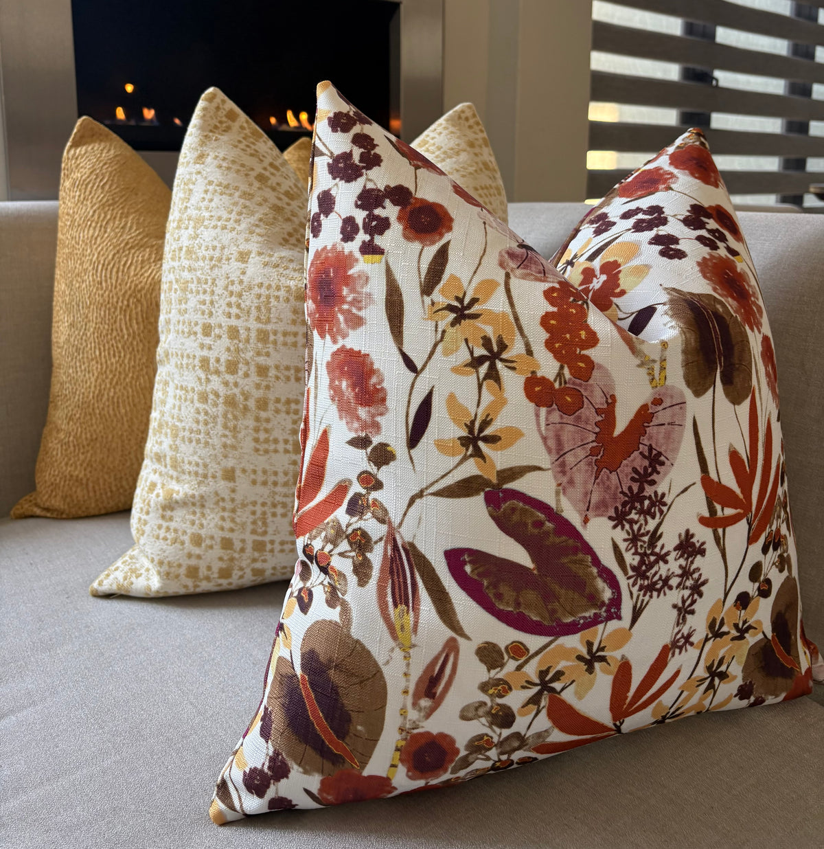 Vibrant Multi-Colored Botanical Print Scatter Cushion