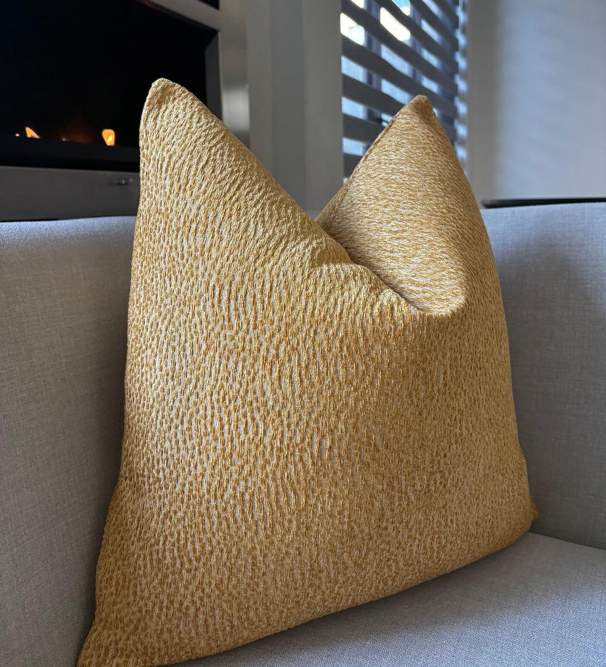 Rich Mustard Gold Textured Throw Pillow | Luxury Teal Scatter Cushion (Copy)