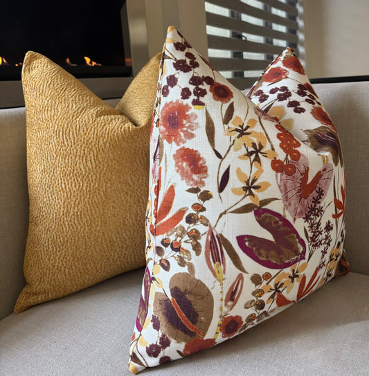 Vibrant Multi-Colored Botanical Print Scatter Cushion