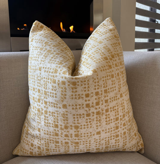 Honey Gold and Cream Geometric Print Scatter Cushion