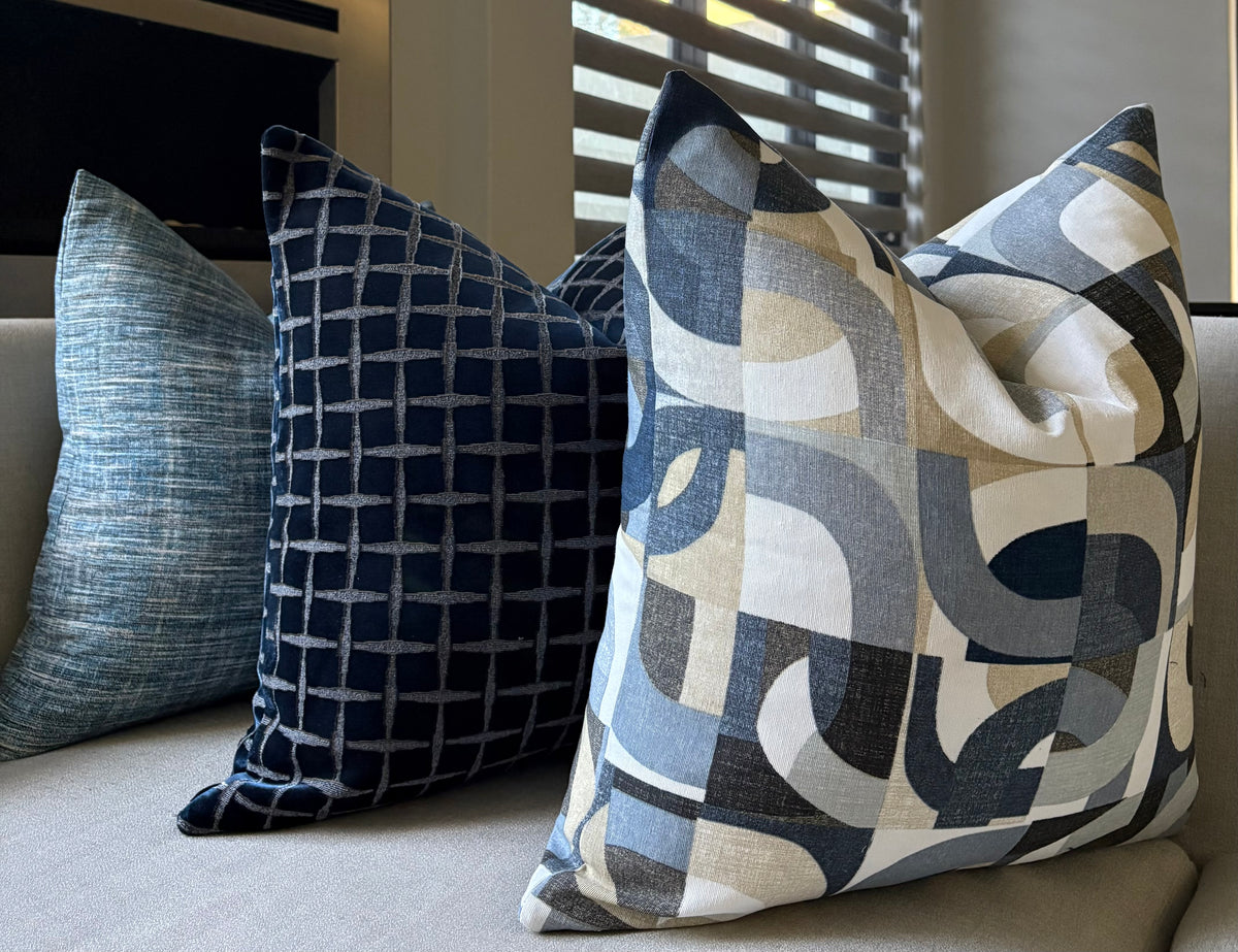 Abstract Geometric Interlocking Shapes Scatter Cushion