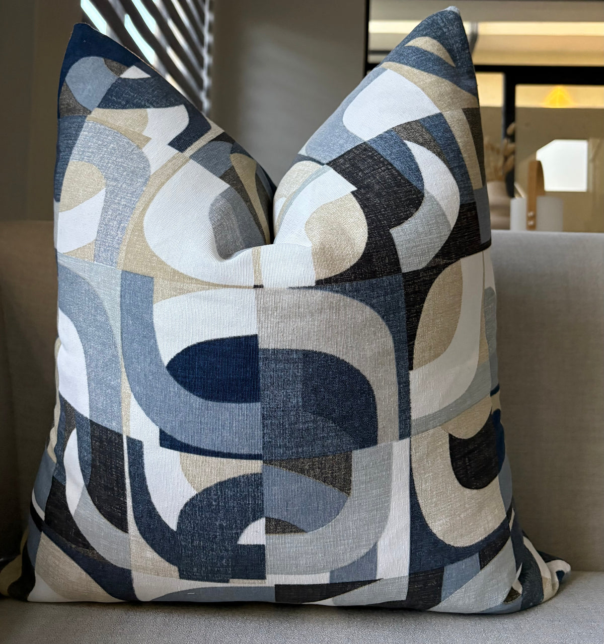 Abstract Geometric Interlocking Shapes Scatter Cushion
