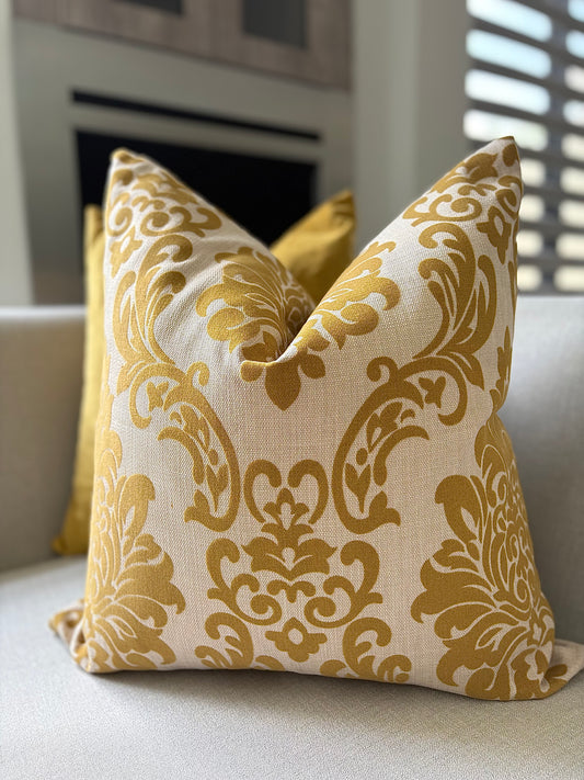 Mustard Luxury Print Scatter Cushion