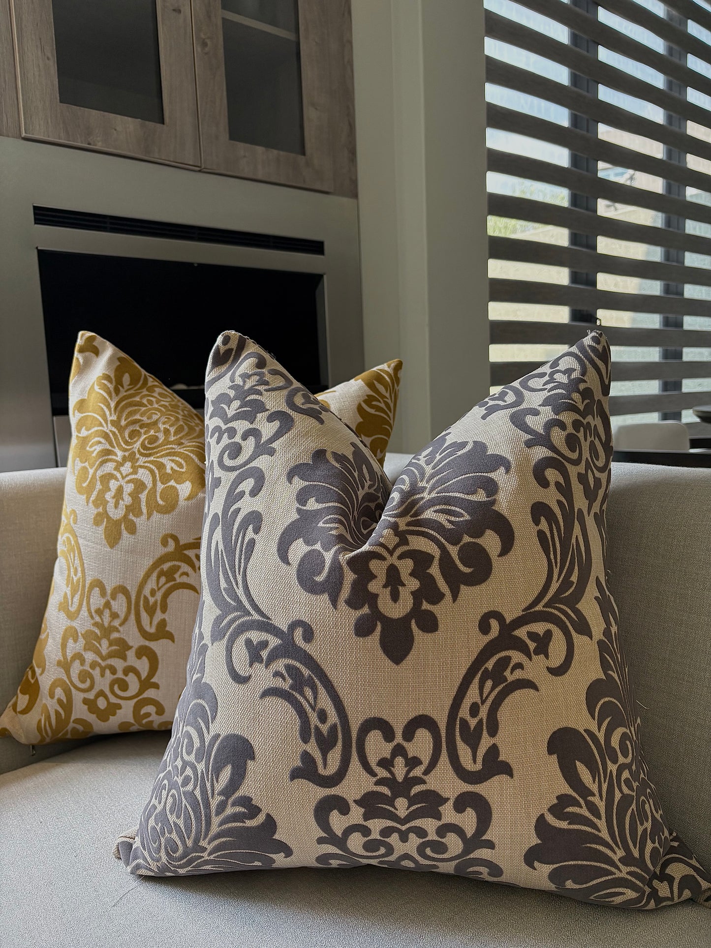 Soft Grey Luxury Print Scatter Cushion