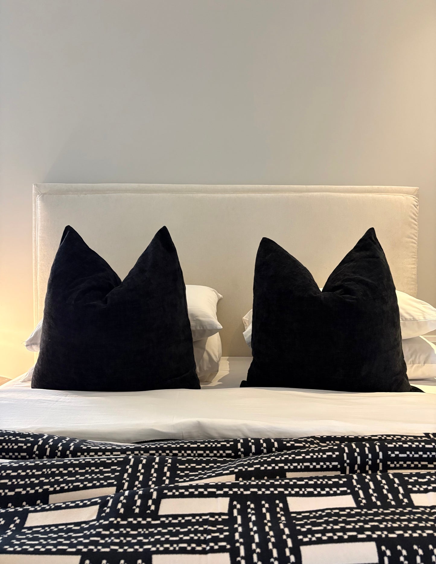 Classic Black Chenille Scatter Cushion