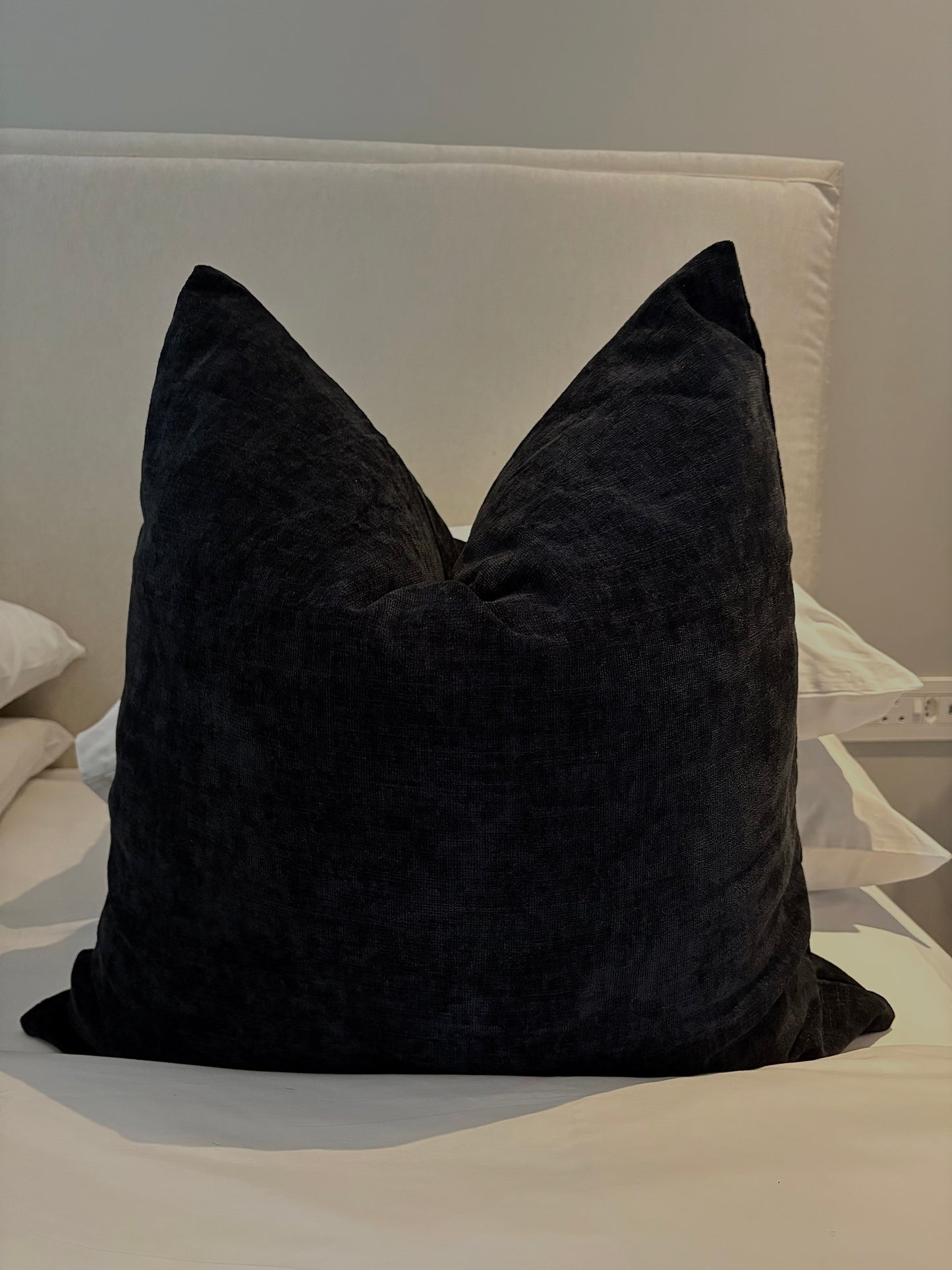 Classic Black Chenille Scatter Cushion