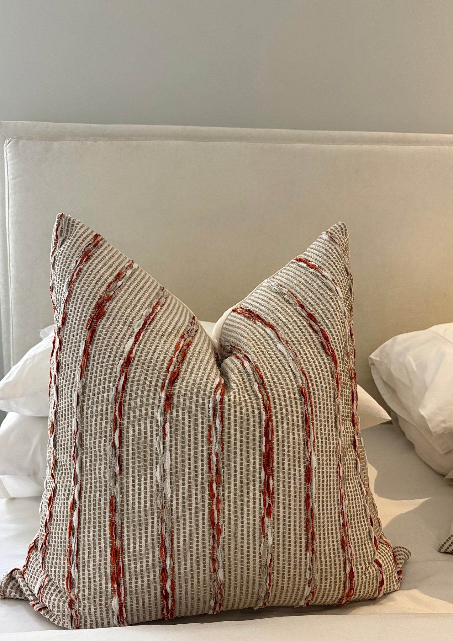 Jacquard Neutral Burnt Print Scatter Cushion