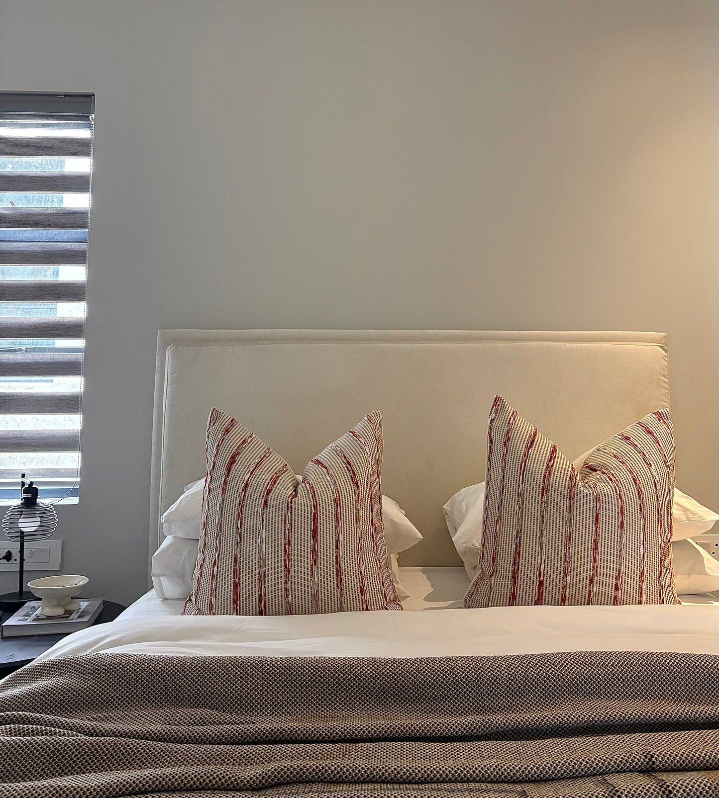 Jacquard Neutral Burnt Print Scatter Cushion